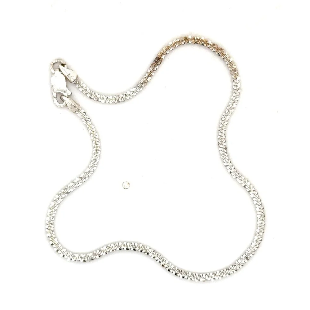 Sterling Silver 925 Popcorn Chain Bracelet 8.75 Inch 2.8g